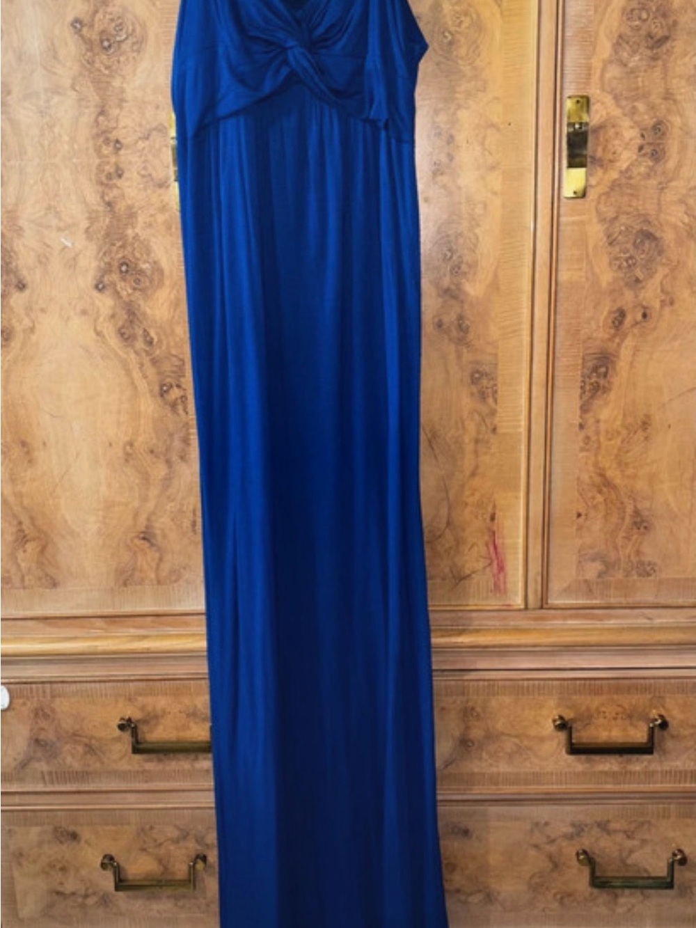 Royal Blue Sleeveless Maxi Dress - Classic Knot Front